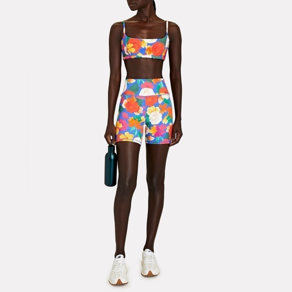 WeWoreWhat High Rise Floral Biker Shorts and Sports Bra in Floral Print